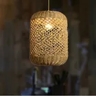 Light HITECDAD Retro Rattan Chandelier Light Pendant Lighting Handmade Decorative Ready Stock Hotel Restaurant