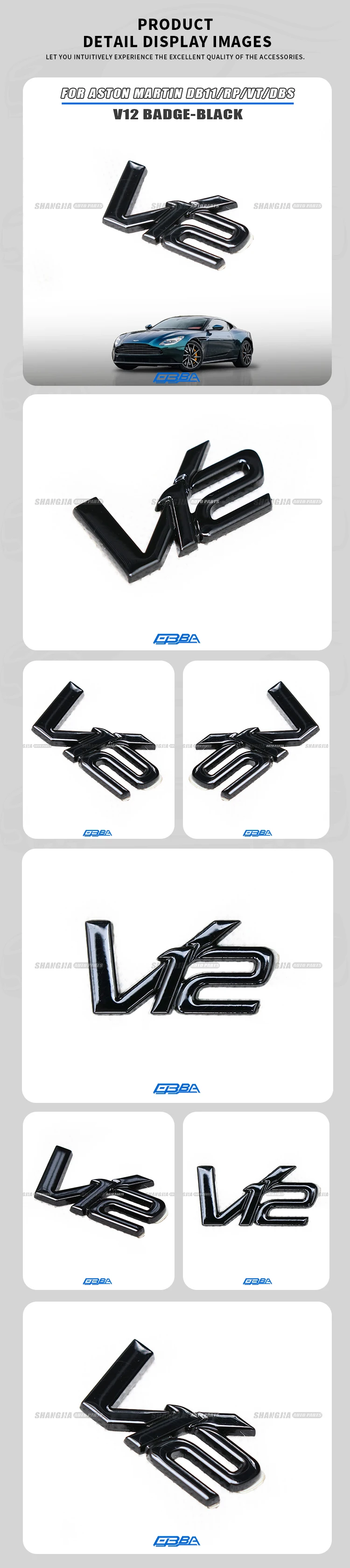 Metal Lettering Badge For Aston Martin DBS DB11 Vantage Rapide Virage Vanquish AD23-43548-DA Hot Sale No Debonding Car Emblem factory