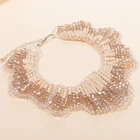 Braided Beaded Necklace Factory Direct Sales Arrival Glass Braided Beaded Wave Statement Necklace For Women