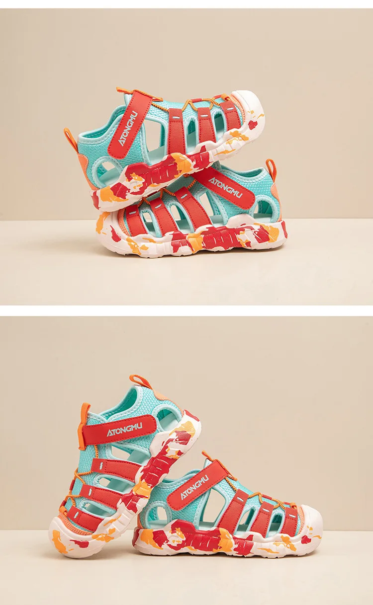 2025 Summer New Anti-collision Toe Children's Sports Sandals Soft Bottom Beach Shoes for Girls and Boys New Design for Wading manufacture