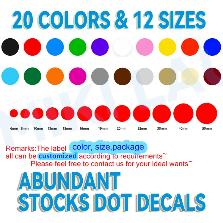 Cheap Color Coding Stickers Sticky Dots Assorted Sizes Labels Circle Stickers for Grocery Supermarket File Organization Parties details