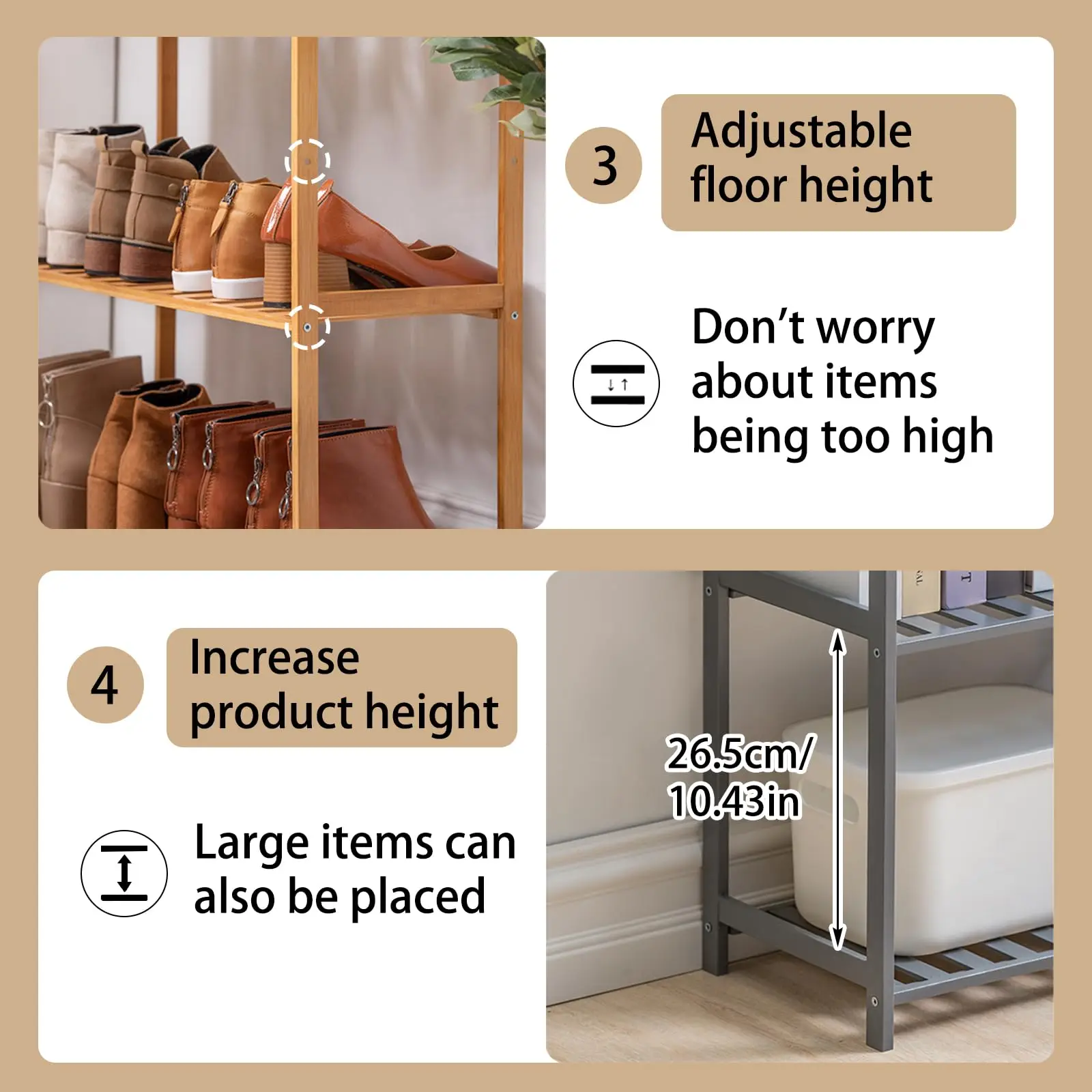 product multifunctional 3 layer bamboo modern sustainable waterproof storage rack for bathrooms kitchens living rooms offices-9