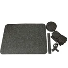 Amazon Hot Selling Grey Placemats Set Of 6 Table Mats/Pads Coaster Napkin Ring Felt Placemats