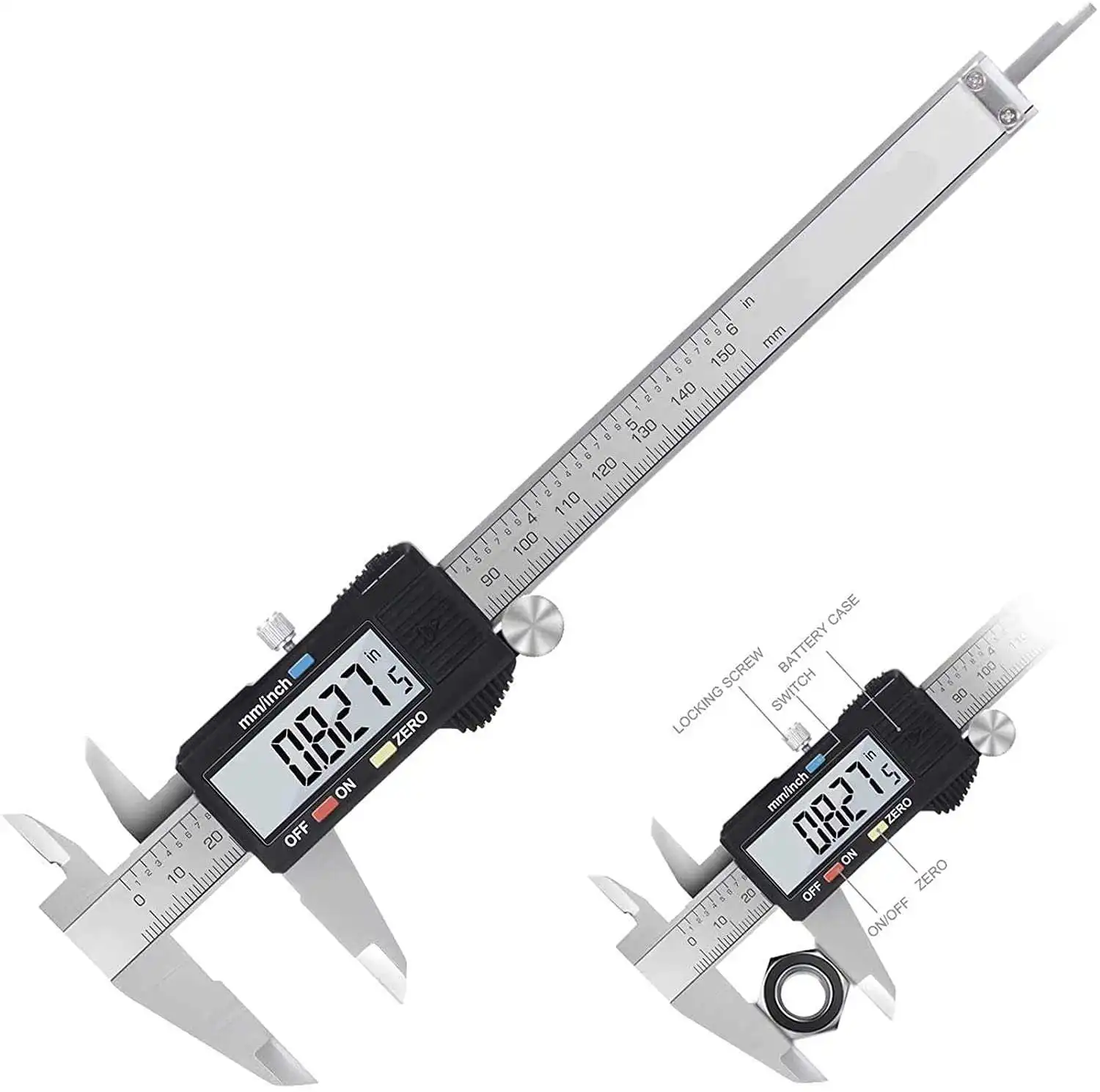Stainless Steel Vernier Caliper Vernier Gauge Vernier Ruler Easy to Use for DIY Tools DIY Hardware Inspection Tools Measurement Tools