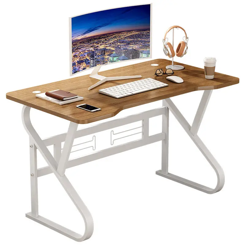 hot sales modern simple wooden computer desk metal anti-collision table modern study desk office computer desks