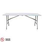 Foldable Table 1.8m 6ft Plastic White Foldable Portable Lightweight Fold-in-half Tables For Party 6ft