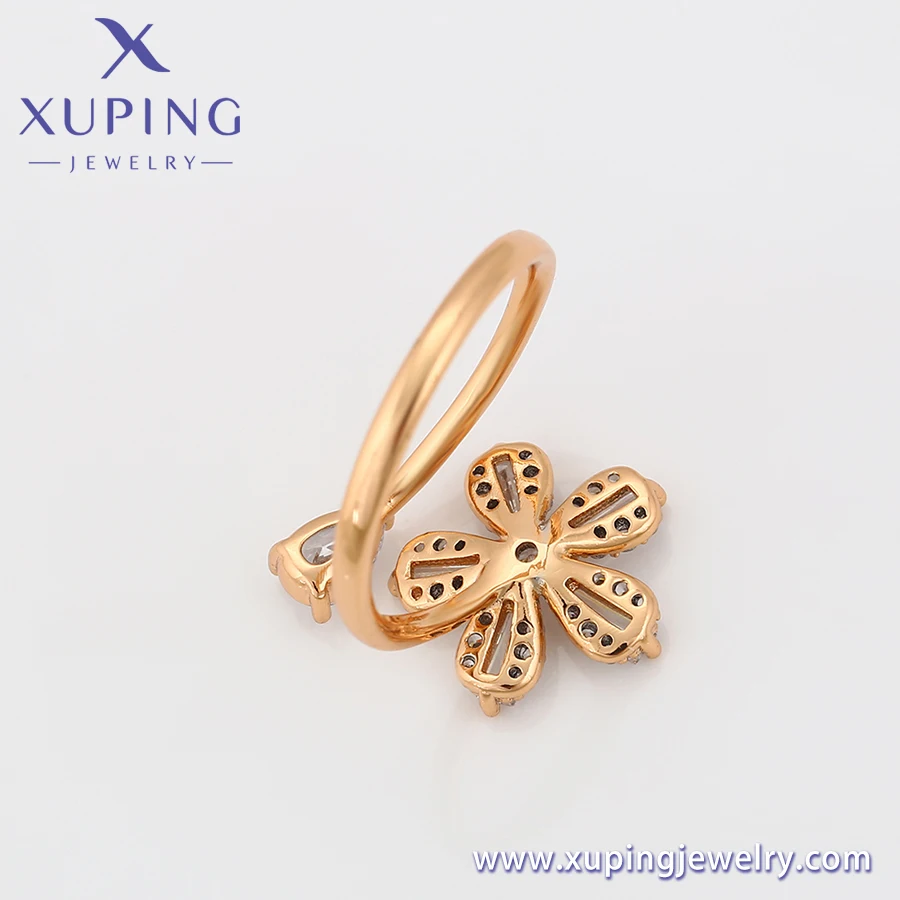 A00895423 xuping Top-ranking suppliers Luxury Court Style Jewelry 18K gold color Synthetic CZ 3A+ adjustable finger ring
