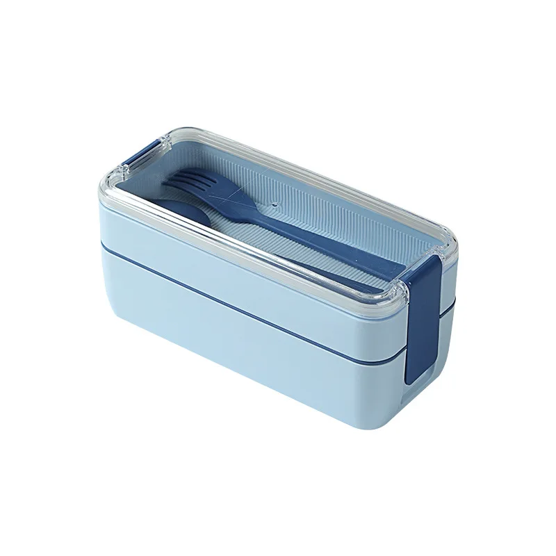 OWNSWING Japanese style Bento Box Plastic Portable sealed Double layer lunch-box Microwavable student adult lunch boxes