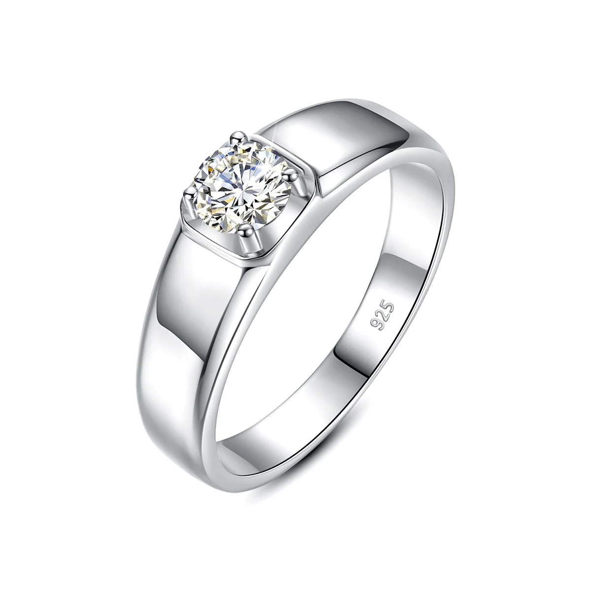 White Gold Plated Sterling Silver Rings for Couple Moissanite Diamond Handmade Engagement Couple Rings Moissanite Ring 2 Carat Wedding 