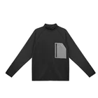 Quick-drying Custom Men's Black Chest Zipper Pocket Large Size Quick-drying Long-sleeved Round Neck Sweater