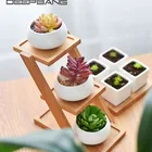 Ceramic Nordic Style Hot Selling Small Hexagonal Ceramic Succulent Plant Pot Desktop Potted Plants