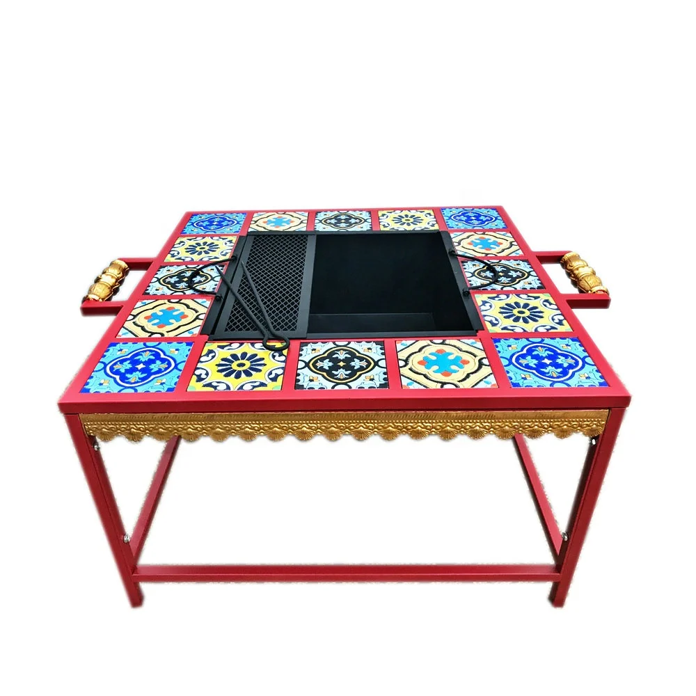 Factory Price Outdoor Round Mosaic Top Metal Bbq Fire Pit Table For Garden Fireplace Buy Outdoor Rectangular Fire Pit Table Ceramic Tile Mosaic Parquet Outdoor Rectangular Fire Pit Table Rectangular Fire Pit Table