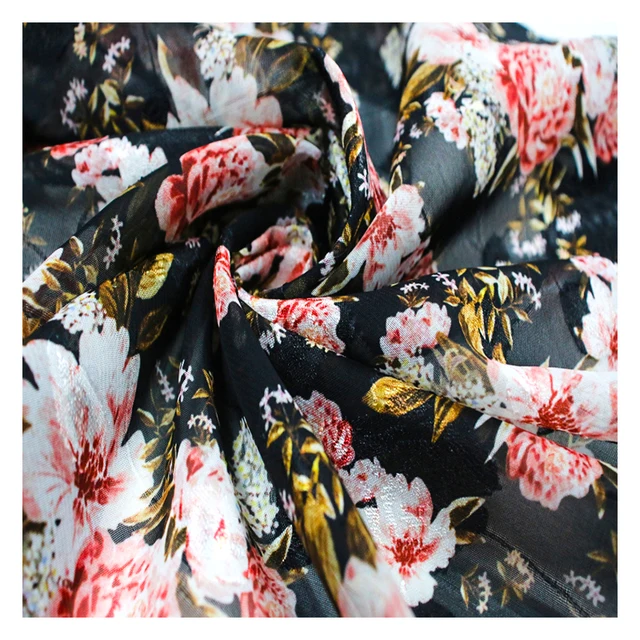 Wholesale Fashion Style 100% Polyester Bubble Chiffon Fabrics Printed Polyester Chiffon for Clothing and Crafts
