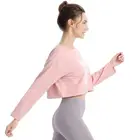 Tshirt Stock Crew Neck 100%cotton New Style Long Sleeve Crop Top T-shirt For Woman