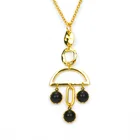Gold Pendant Creative Design Of 3 Semi-circular 14K Gold Plated Casual Pendant Necklaces