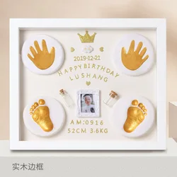 Baby  DIY Hand Foot print  3D Shadow Box  Baby Souvenirs Gifts Baby's hand and foot photo frame