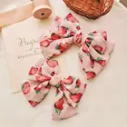 Hair Chiffon Clip Fresh And Fashionable Fruit Pattern Girl Hair Accessories Chiffon Bow Spring Hairpin Clip