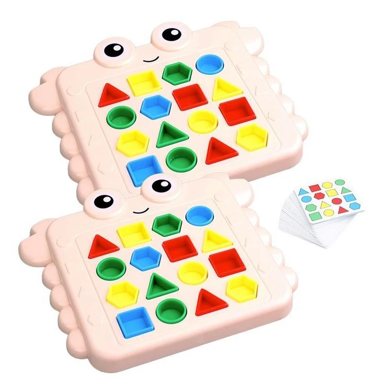 Kids learning materials cognitive early education toys geometric shape color matching board matching game