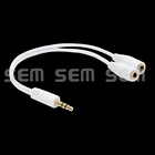 Stereo Gold-plated 3.5mm Jack 1 To 2 Audio Cable White Stereo Sound For Mobile Phones