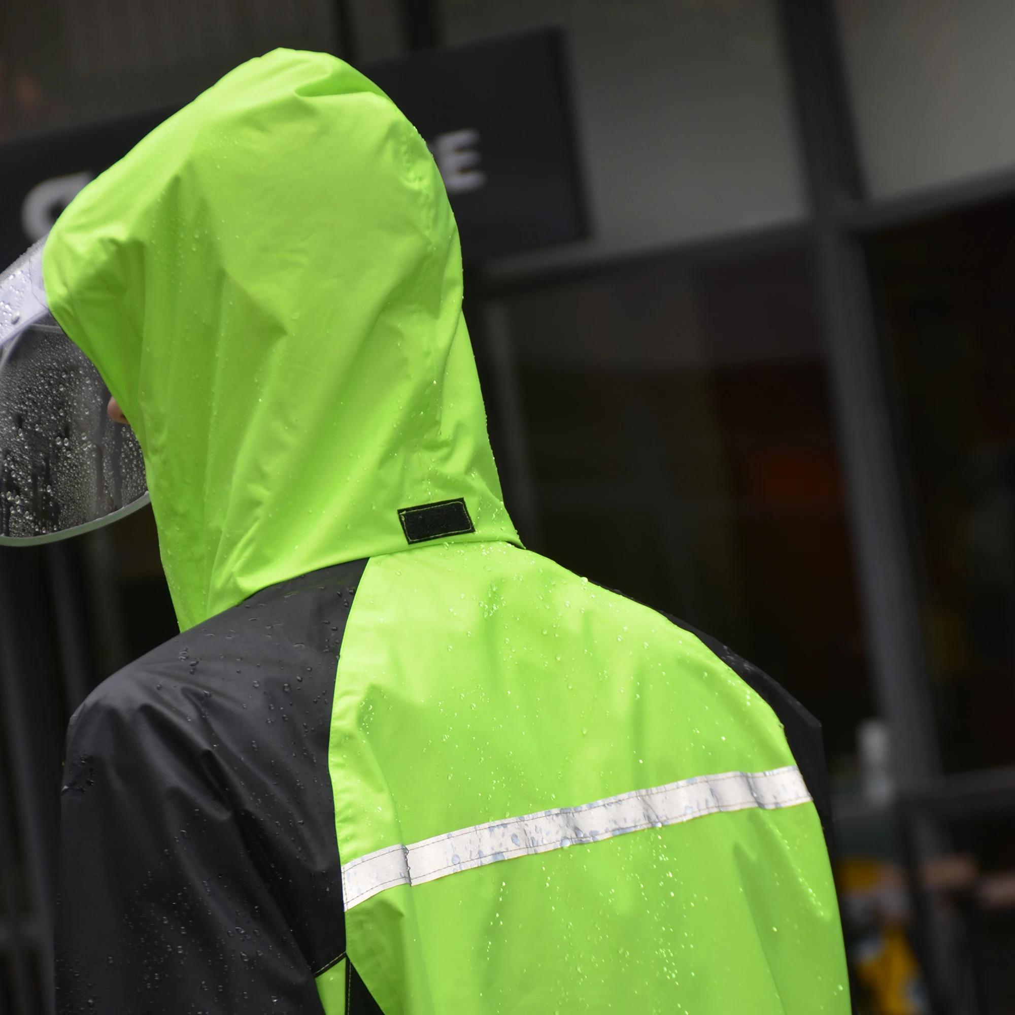 Fleece Lined Motor Fluorescent Raincoat 