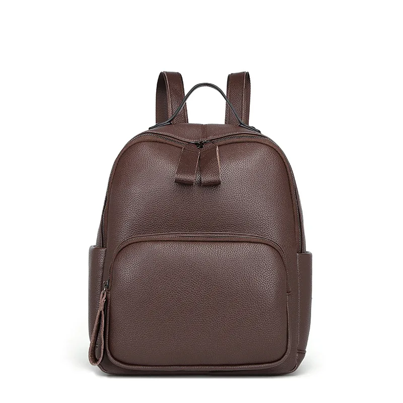 2024 Hot Sells Cowhide Leather Ladies Backpack Purses Female Vintage Bag School Bag Scowhide Leather Cheap Ladies Backpack