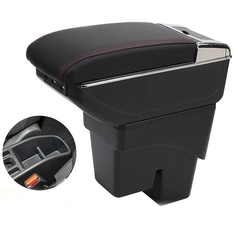 product center console armrest box leather car interior parts auto center console armrest box with usb cup holder-3