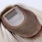 Color Hair Roots Blonde Color Virgin European Remy Hair Double Drawn Human Hair Toupee For Women Top Hair Piece
