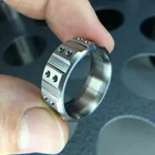 Ring Ring OEM Custom Cnc Milling Precise Brushed Titanium Ring With Holes Cuts