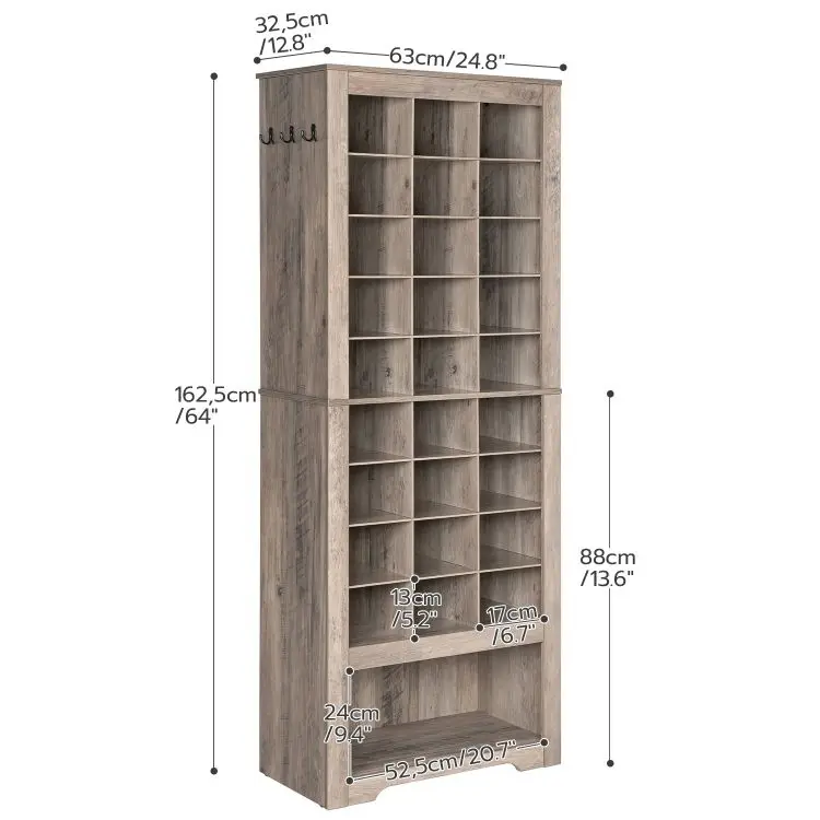 Wholesale Modern Tall Large Shoe Rack Closet Cabinets Freestanding Wooden Shoe Organizer Cupboard Storage Cabinet Cubes Cubby