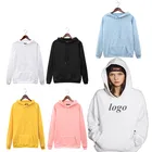 Customized Logo Women's Solid Color Hoodie Casual Wear Women Sweatshirt Loose Hoodies
