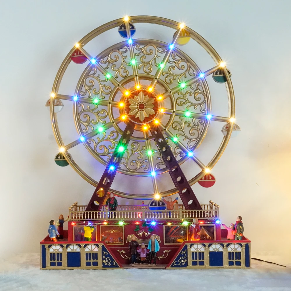 Wholesale Noel Led Lighted Xmas Scene Musical Ferris Wheels Buy