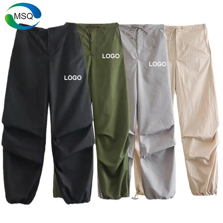 Women Clothes Girl Drawstring Loose Oversized Multi Pocket Sweatpants Cargo Stack Trouser Streetwear Cargo Pants Fit Trousers