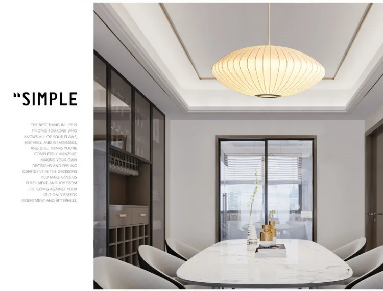 Restaurant Hotel Home deco Handmade light Fancy White Silk Skin Lantern Cocoon pendant light