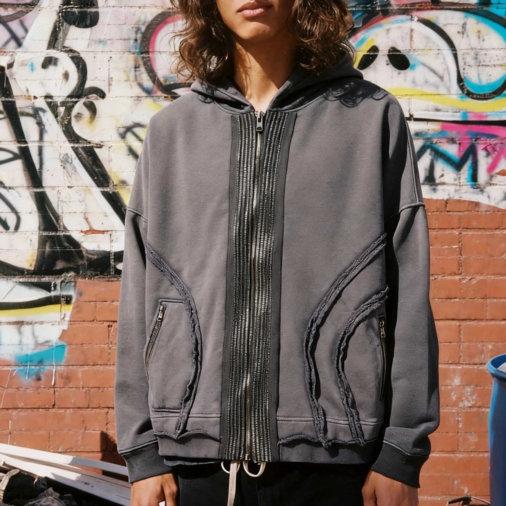 product hip hop retro black hoodie goth punk washed y2k zip up vintage hoodie oversized streetwear design heavyweight hoodie for men-1