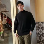 100% Men Cotton Sweater 100% Cotton Men Knit Sweater Wholesale 7GG Thick Men Designer Sweater