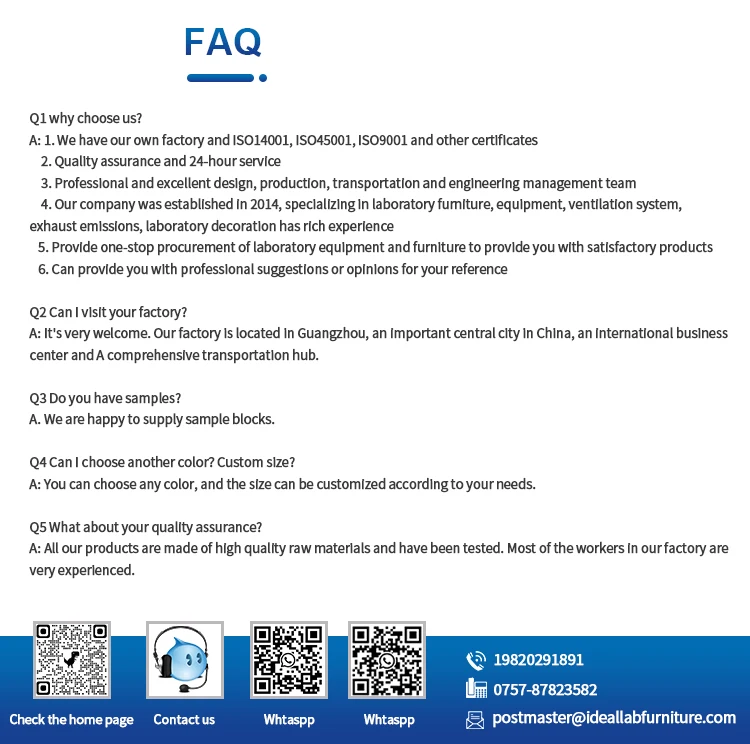 Professional Acid Resistant Customizable Lab Fume Hood with Seven-inch LCD Touch Screen