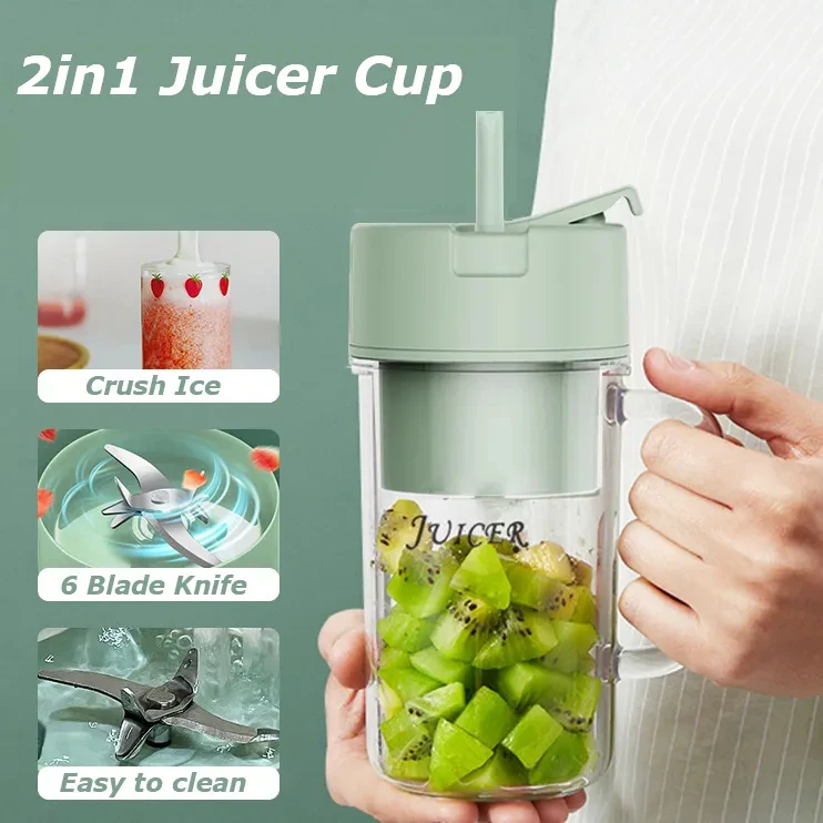 Electronic Mini Blender Mixer Cup USB Rechargeable MachinePortable Smoothie Fruit Blender Juicer Bottles