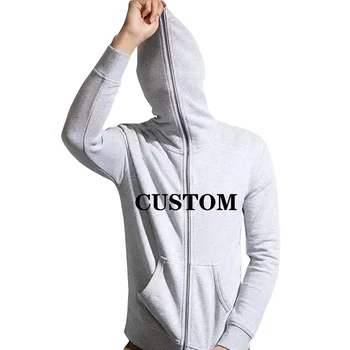 High Quality French Terry Puff Printing Blank Full Face Zip Hoodie Rhinestone Men Zip Hoodie