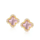 Stud Wholesaler Stud Earrings Women Pink Gem Jewelry Pretty Statement Earrings