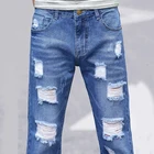 Hot Sale Jean Jeans Hot Sale Men Jean Trousers Custom Blue Straight Leg Denim Pants High Quality Casual Ripped Jeans