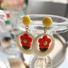 Earrings Earringsearrings Vintage Round White Resin Earrings Sweet Flower Earrings Earrings