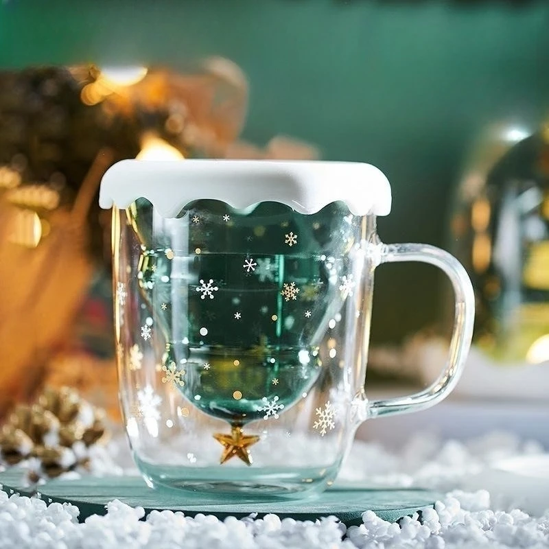 2023 christmas glass mugs and cup wholesale glass coffee mug glass cup