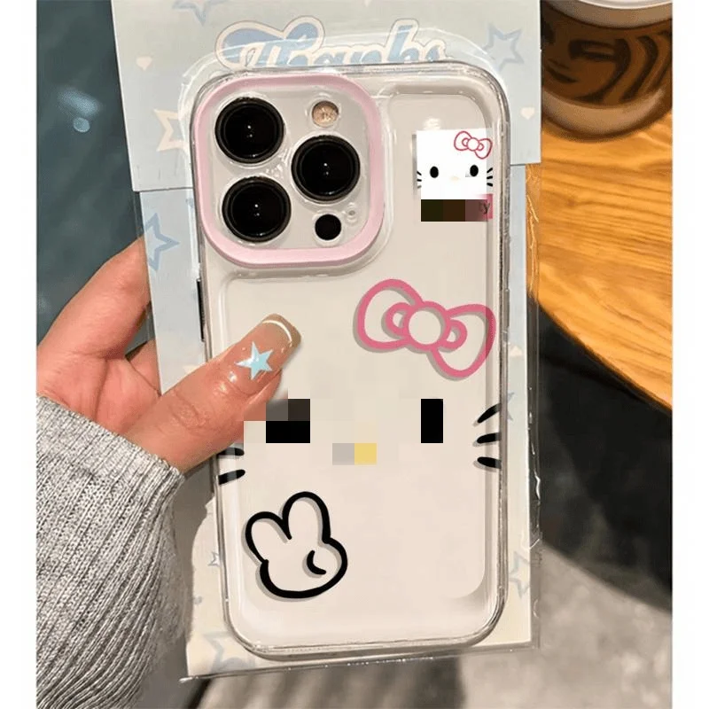 Cute KT Cat phone case for the iPhone 16promax/16 phone case The design sense of iPhone15 is 14 cute 13 transparent 12 Hdb1018fdfdeb435989e14b4bfd971279h