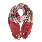 Double Scarf Scarf Woman Bruceriver Women's Double Layer Cashmere And Silk Feel Reversible Scarf Shawl Wrap