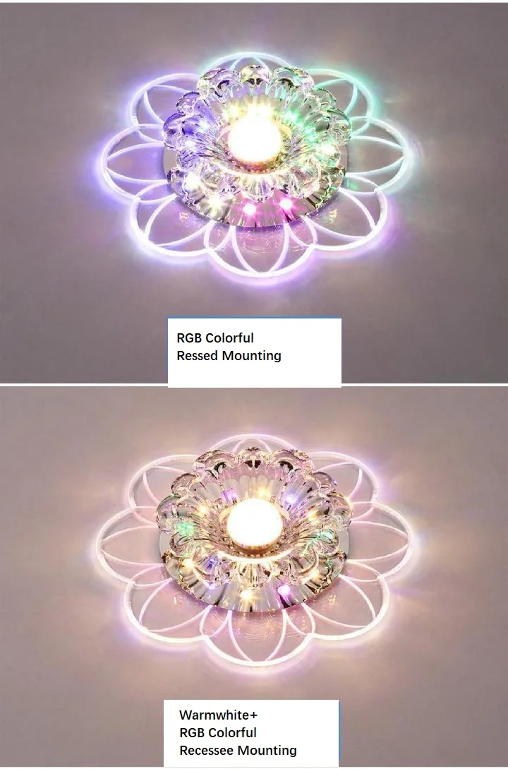 Ceiling light can be dimmed LED modern round glass crystal beads ceiling flat living room corridor Hotel apartment KTV bar