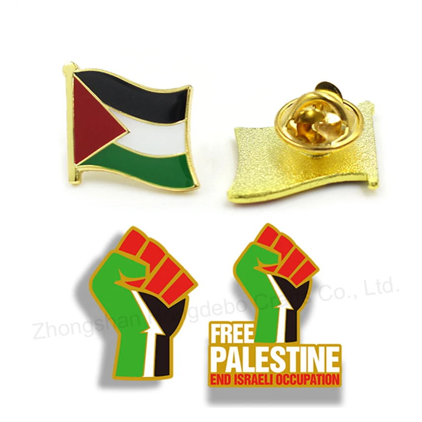 Pins pin's badge palestine flag-finish argentee or doree 