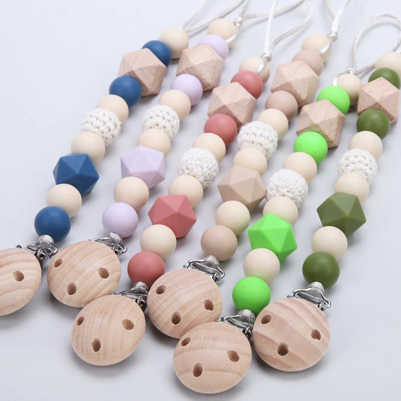 Unique Design Baby Rubber Dummy Chain Holder Silicone Baby Teething Pacifier Clip Accessories