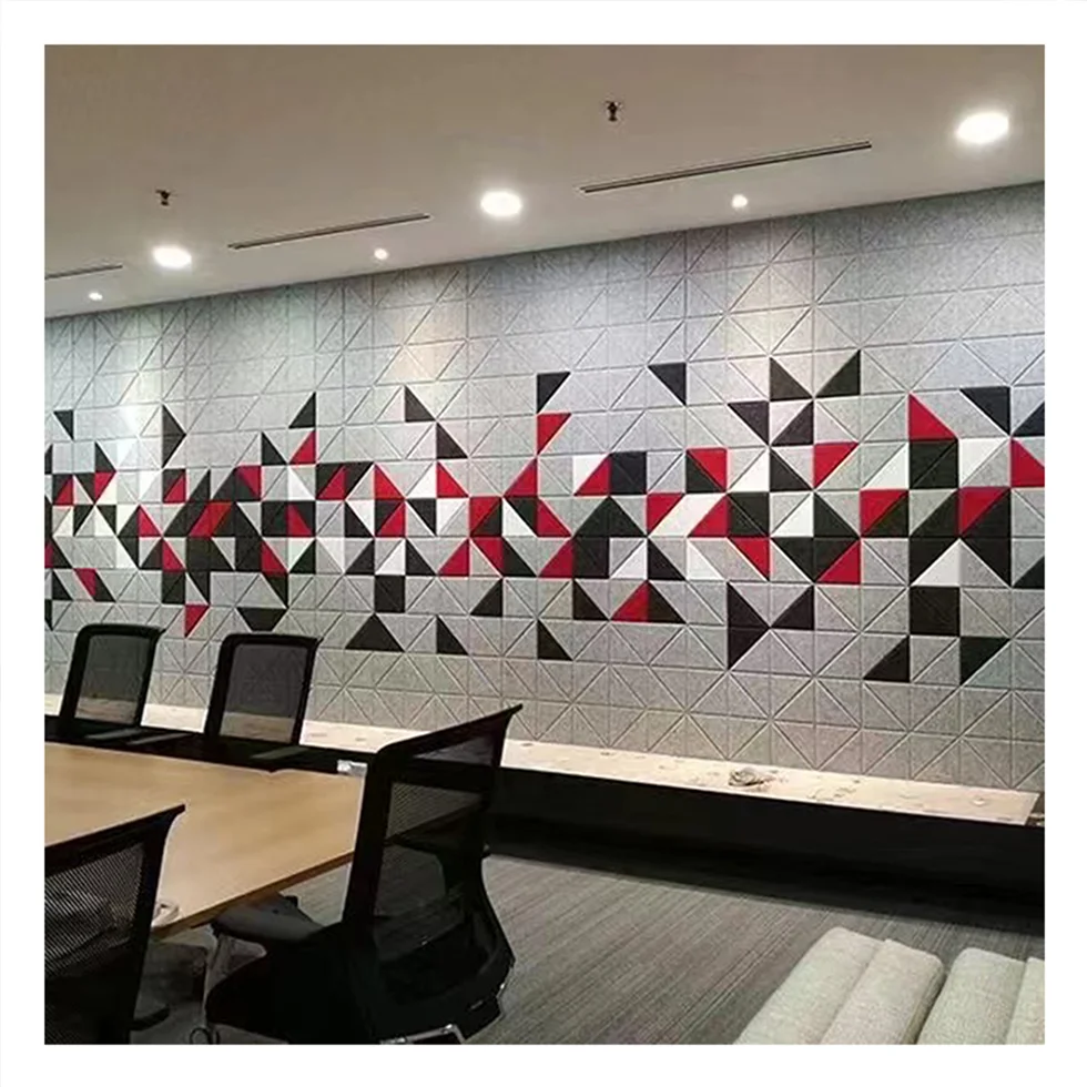 Custom Services Self-Adhesive Baffle Ceiling Sound Proofing Flat Polyester Fiber Acoustic Panel