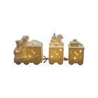 2020 Novelty Light Up Ceramic Porcelain Christmas Displays Products Tree Train Set Ornament