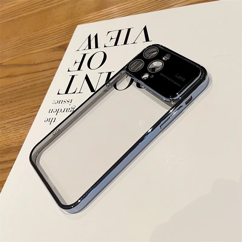 Hard PC Transparent Shockproof Glass Camera Lens Protection Phone Case For iPhone 14 13 12 Pro Max